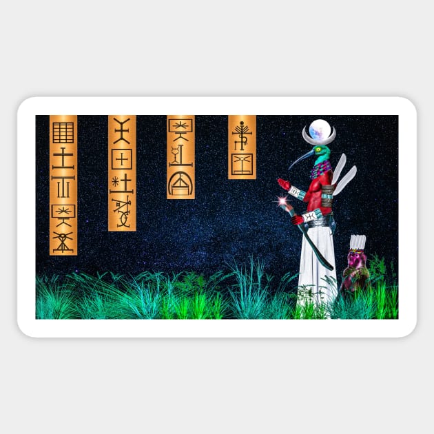 Thoth / Djehuty / Tehuti of West Africa: Di Atu / Di Agwu by Sirius Ugo Art Sticker by uchenigbo